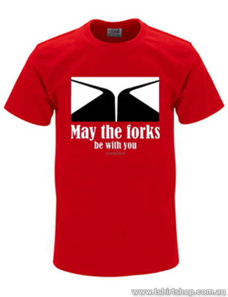 May the forks be with your red t-shirt
