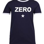 Unisex ringer tee with zero written on ot and a star