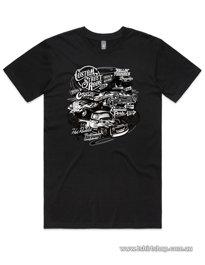 Black classic hot rods t-shirt