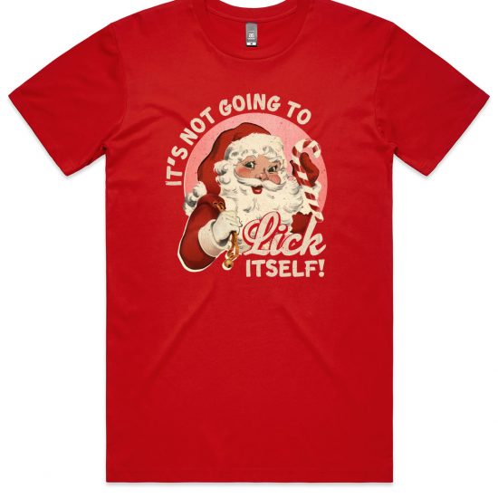Santa licking t-shirt