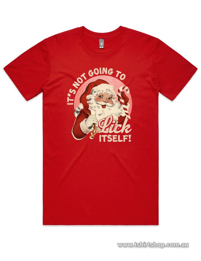 Santa licking t-shirt