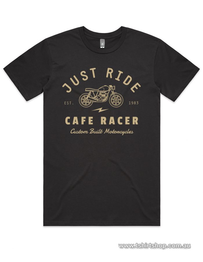 coal colour cafe racer t-shirt