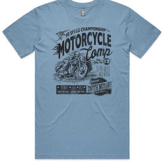 blue motorcycle comp tee