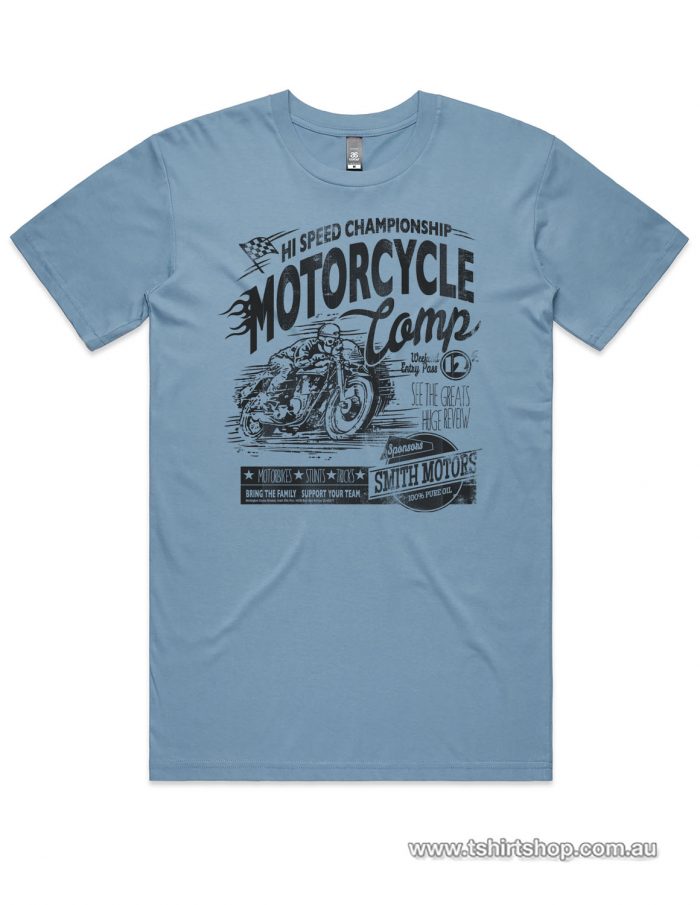 blue motorcycle comp tee