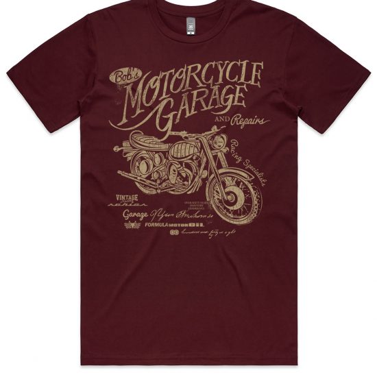 bobs motorcycle garage maroon