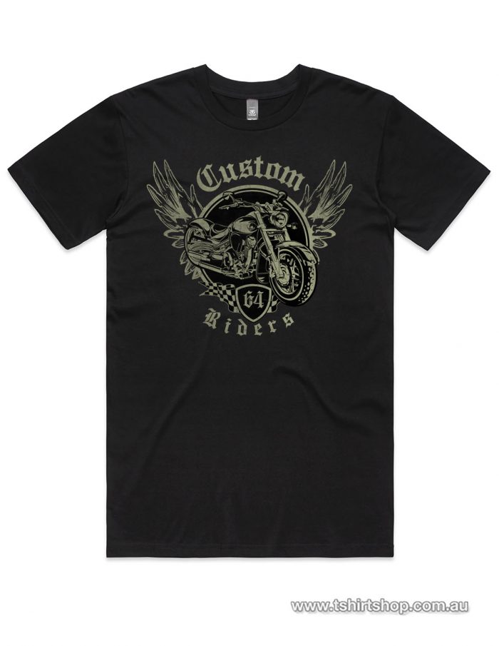 black custom riders club shirt