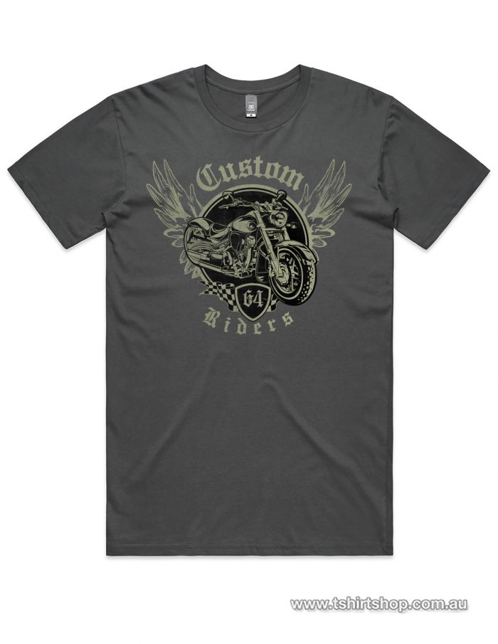 custom motocycle club shirt in charcoal