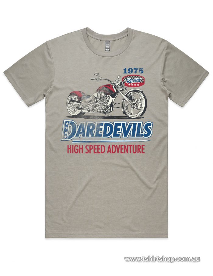 light grey t-shirts made for the dare devils adventure team
