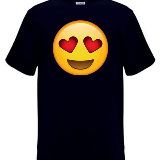 big heart eyes emoji face t-shirt