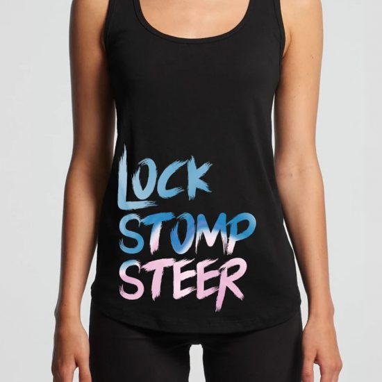 Four Wheel Drive Action: Lock, Stomp and Steer girsl singlet