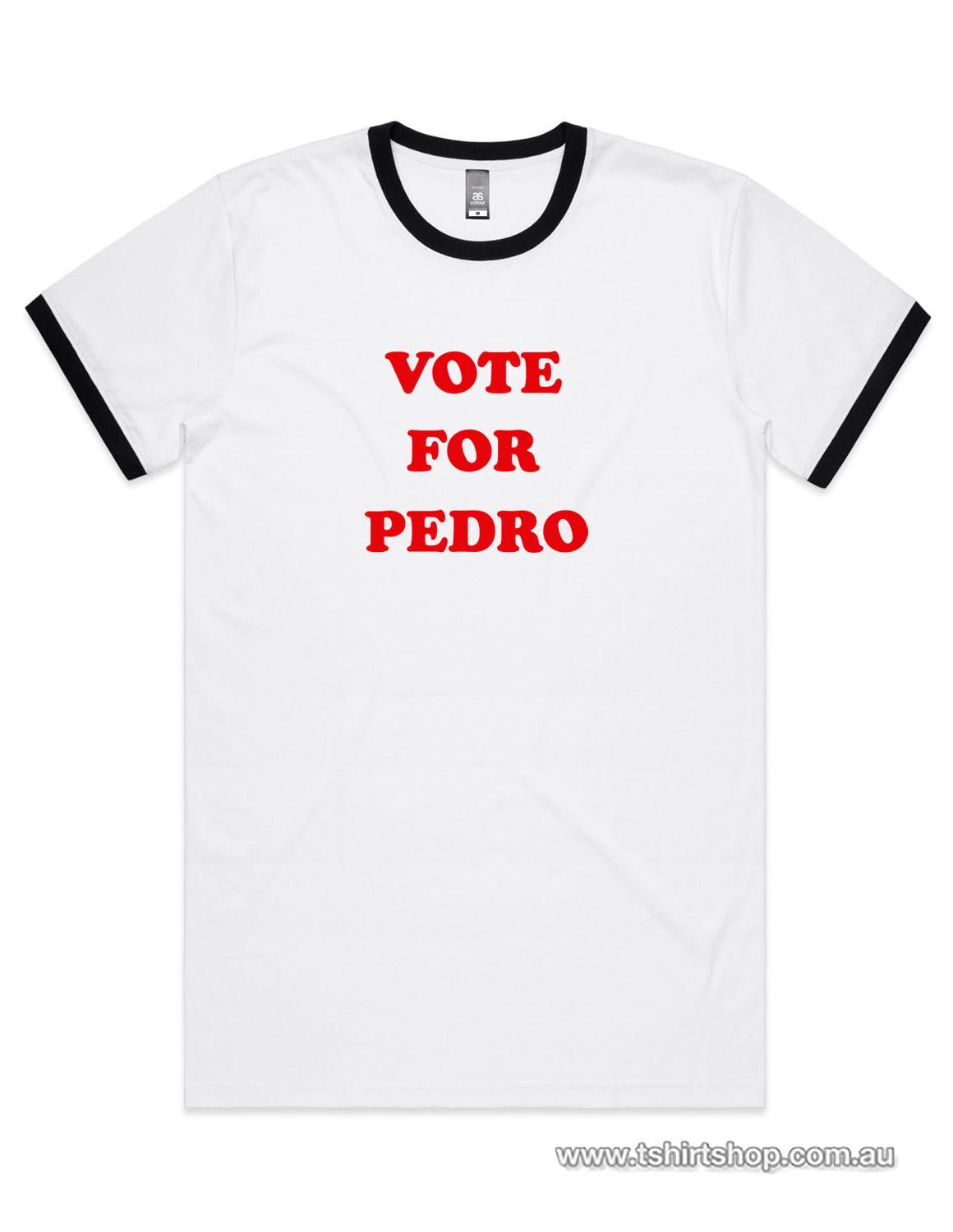 Vote for Pedro T-Shirt – Ringer Tee Black’n White Men’s | The T-Shirt Shop