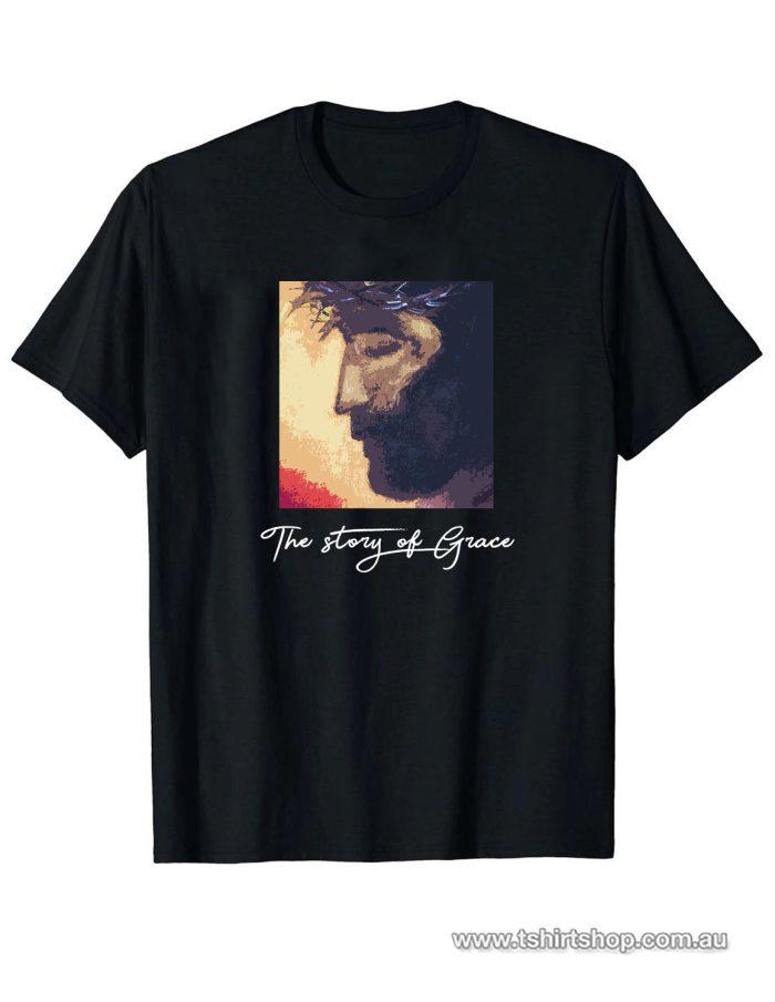 the story of grace jesus painting tshirt