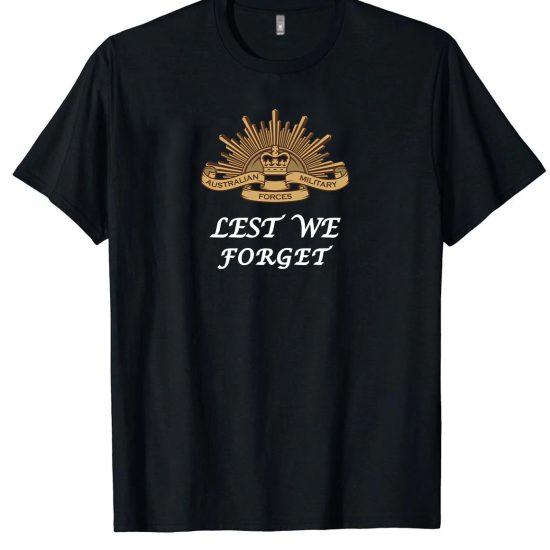 Lest we Forget Anzac day T-Shirt Design on Black
